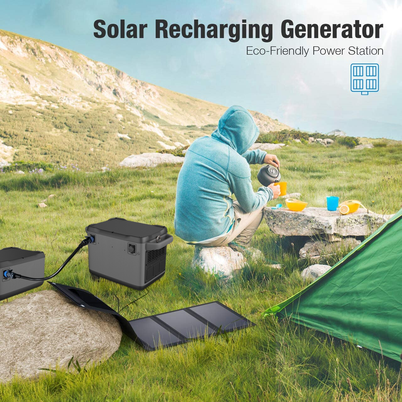 Gjenerator diellor 1200 W me performancë të lartë për karikim rezervë
