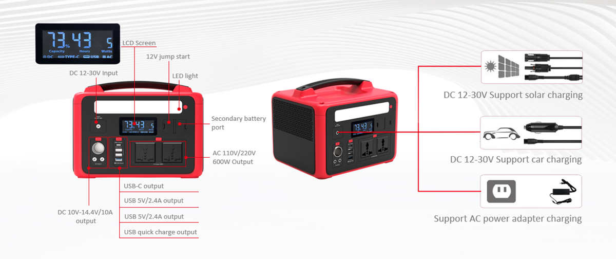 Gjenerator diellor 600W me fuqi të lartë për karikim celular